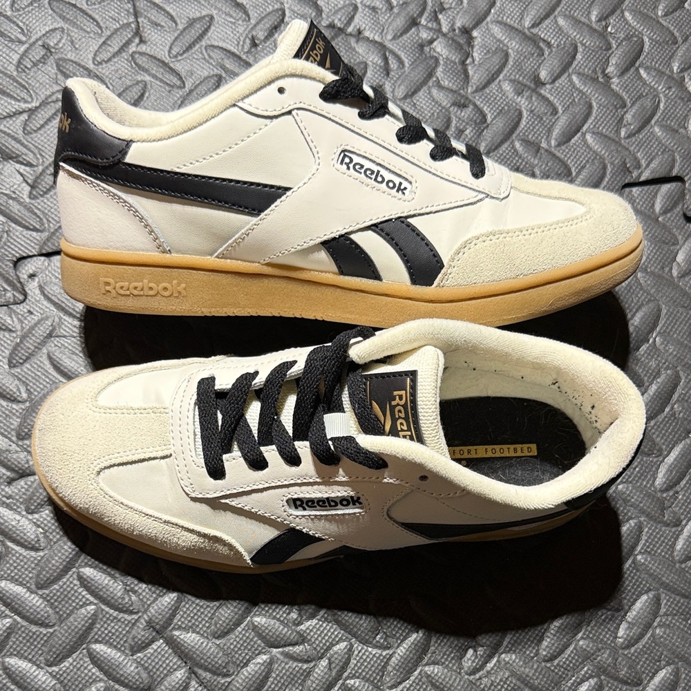 Reebok Classic White and Black Sneakers
